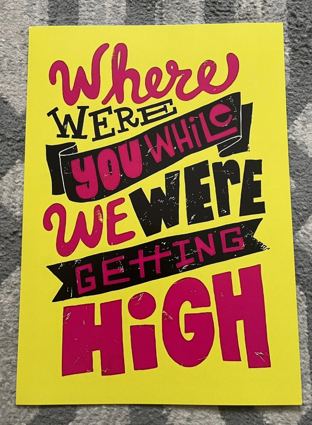 Oasis ‘Where were you while we were getting high’ A4 Print