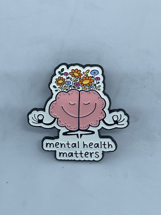 Mental health matters enamel pin badge