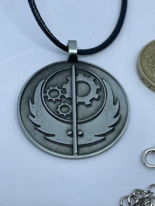 Fallout Brotherhood of steel logo with rope necklace