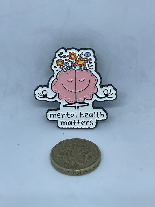 Mental health matters enamel pin badge
